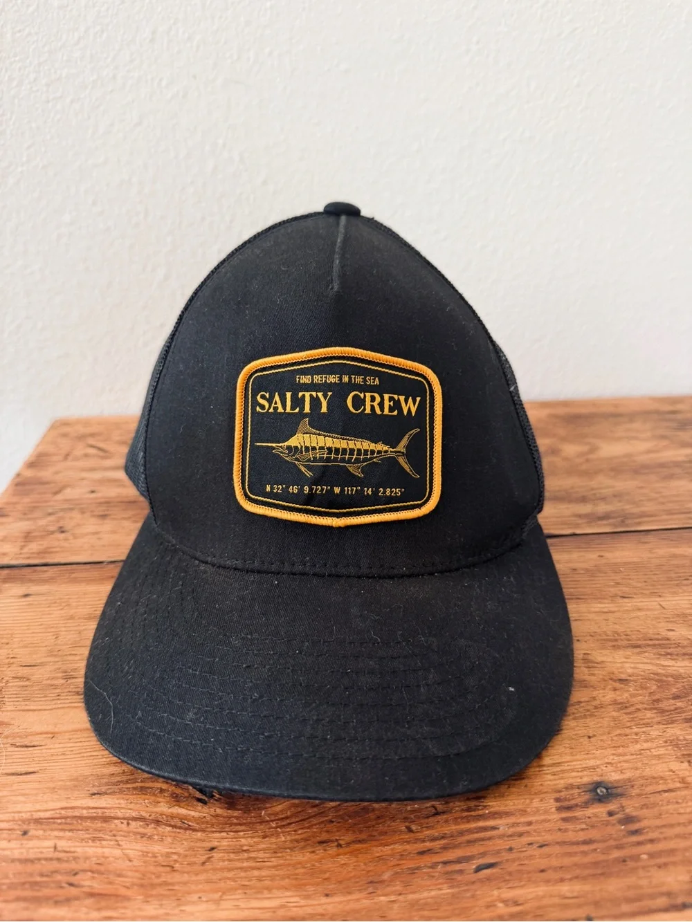 Salty Crew Black SnapBack Stealth Trucker Mesh Back Hat